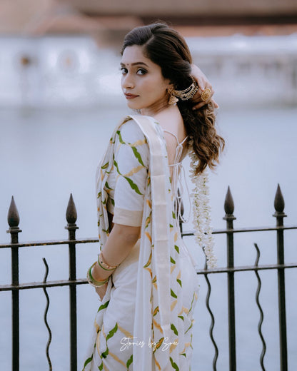 Olive chain saree