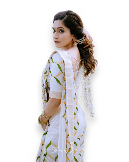 Olive chain saree